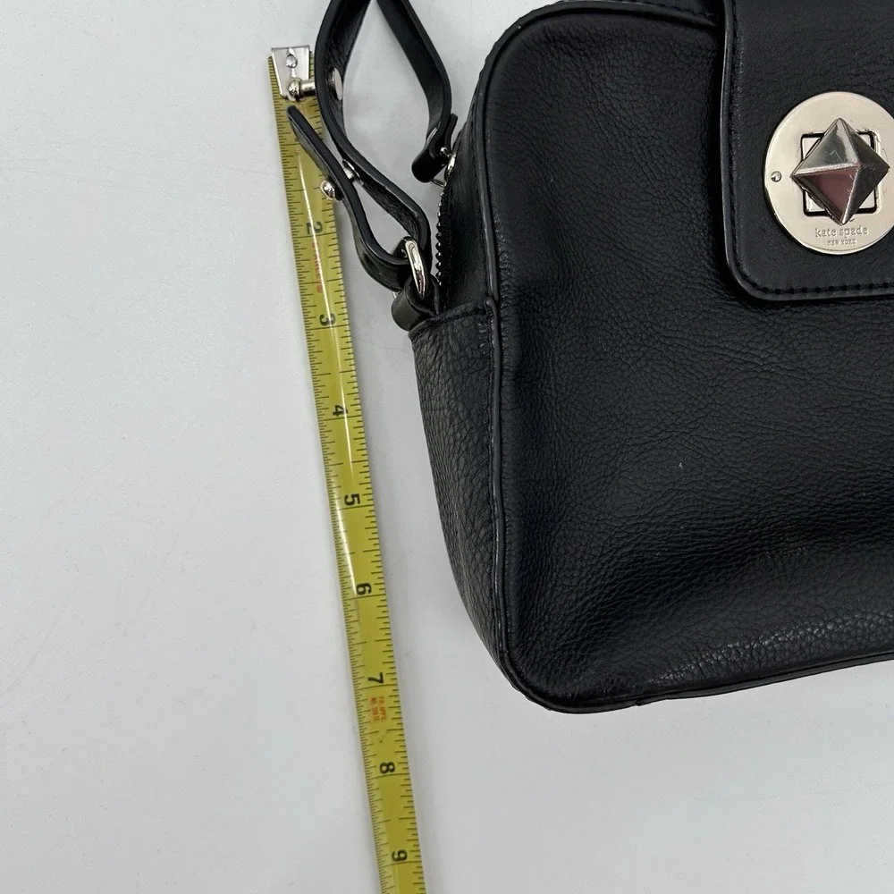 Kate Spade Chrystie Street‎ Isla Black Leather Turnlock Shoulder Handbag Purse